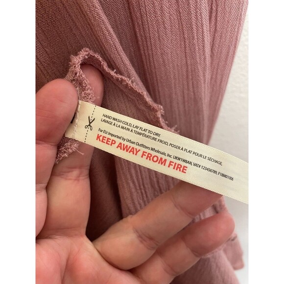 Free People Small One Adella Slip Mini Dress Rose Crochet Lace Tiered Ruffle NWT - Picture 13 of 15